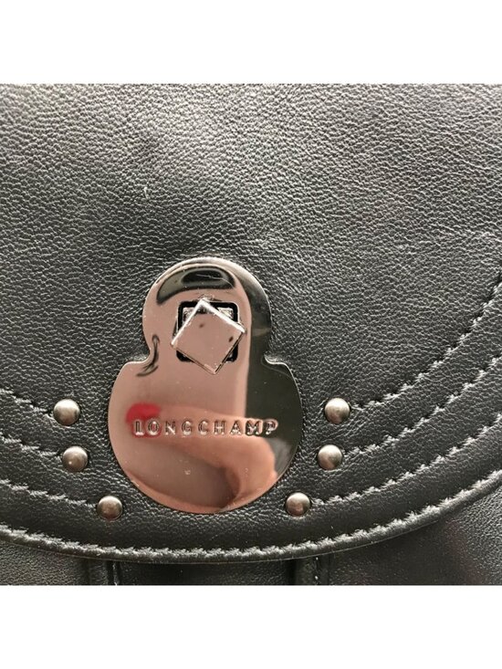 Longchamp Black Cavalcade Leather Backpack display picture 3